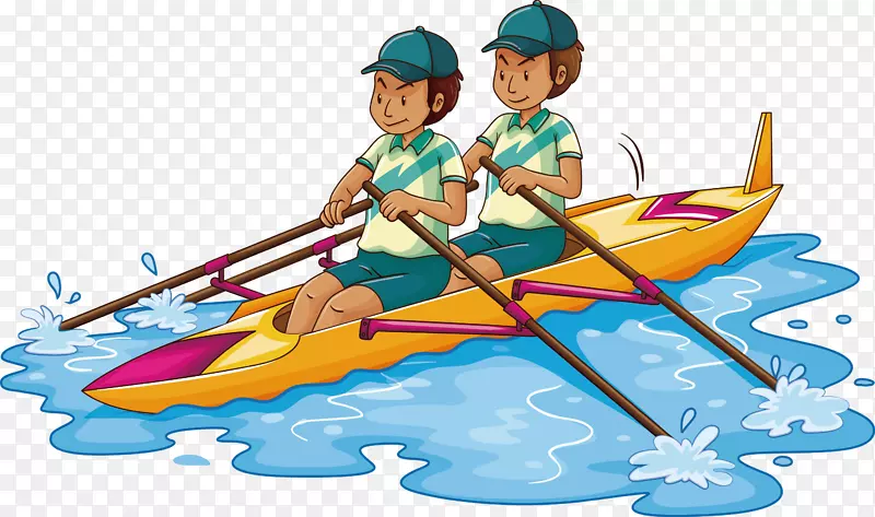划艇剪贴画-男子双人划艇比赛