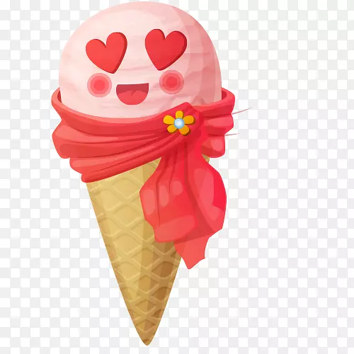 冰淇淋锥草莓冰淇淋牛奶-冰淇淋