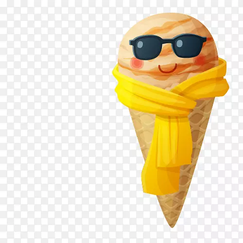 冰淇淋圆锥香蕉劈开快餐冰淇淋
