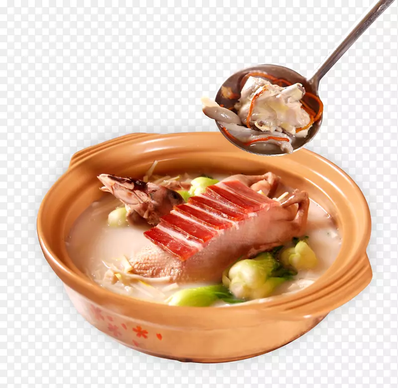 火腿菜鸭汤烹饪-上海绿鸭汤
