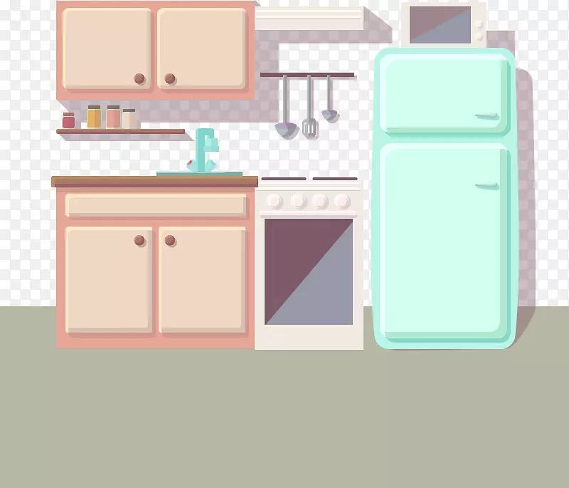 厨房图冰箱厨房场景