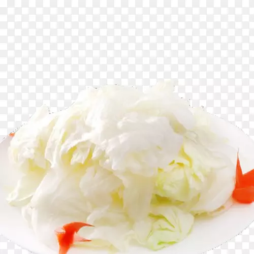 冰淇淋腌制黄瓜菜卷心菜一盘卷心菜