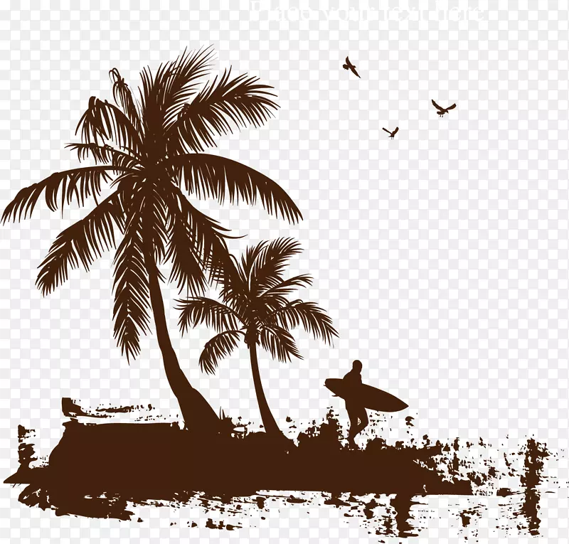 印花t恤椰子槟榔科海滩椰子树