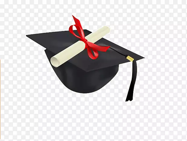 方学帽毕业典礼文凭学位剪贴画-博士。帽子