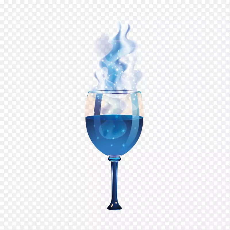 葡萄酒鸡尾酒酒杯蓝鸡尾酒