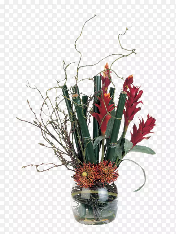 花卉设计花瓶人工花卉植物红花花瓶装饰软家具安装