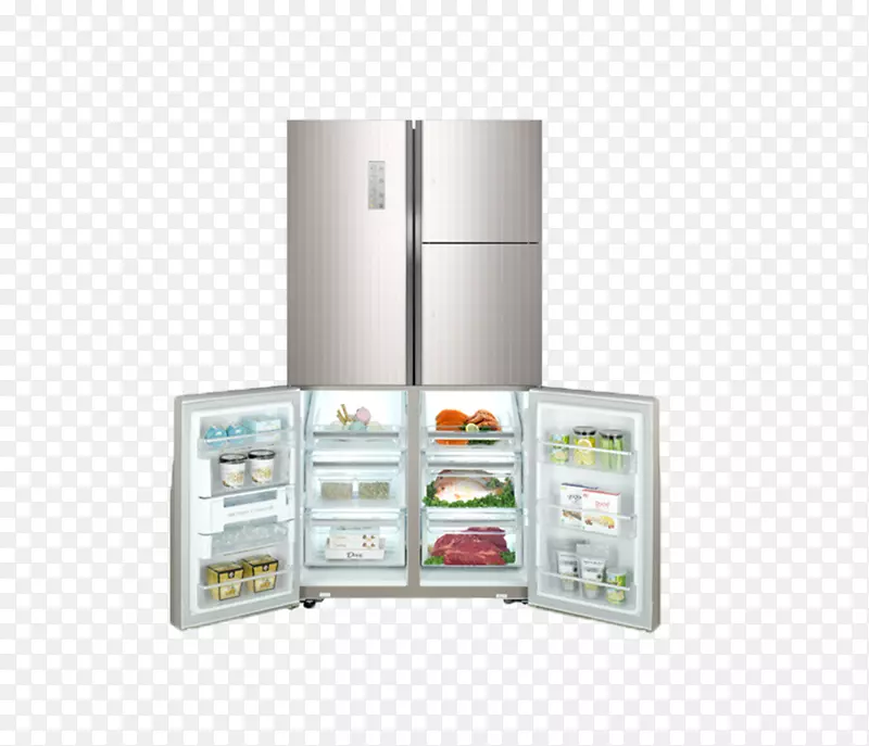冰箱，家用电器，康吉拉多-冰箱打开门冰箱