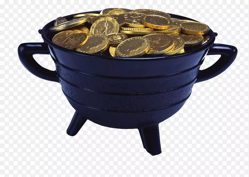 金币-装满硬币的黑色容器