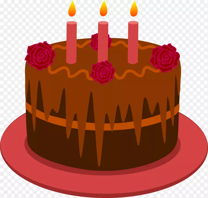 生日蛋糕纸杯蛋糕巧克力蛋糕剪贴画彩绘红巧克力蛋糕