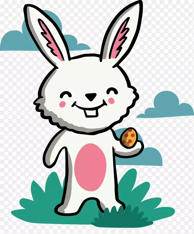复活节兔子卡通白兔-复活节兔子素材
