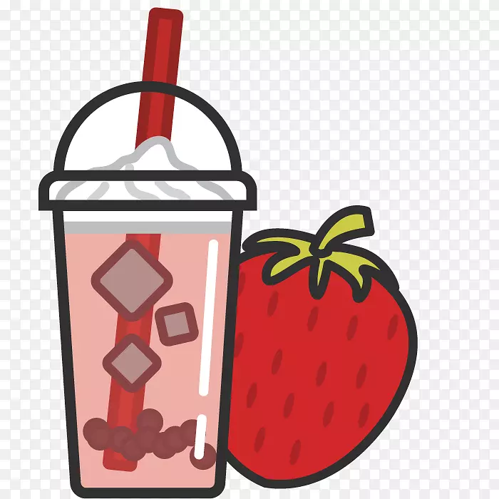 果汁，软饮料，茶，咖啡厅-草莓食品和饮料