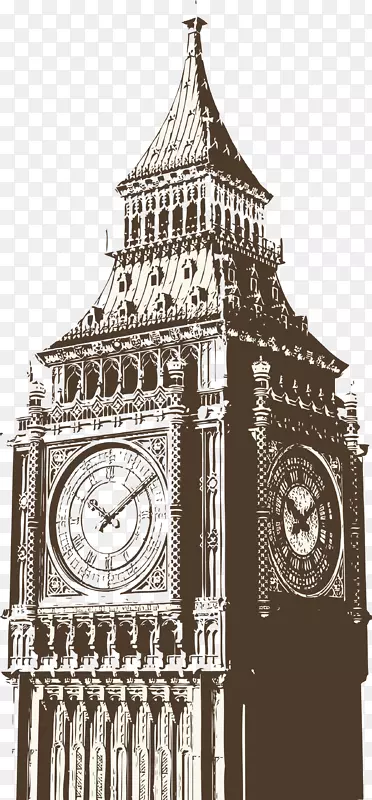 威斯敏斯特大本威斯敏斯特大桥宫殿伦敦眼壁纸手绘大本钟