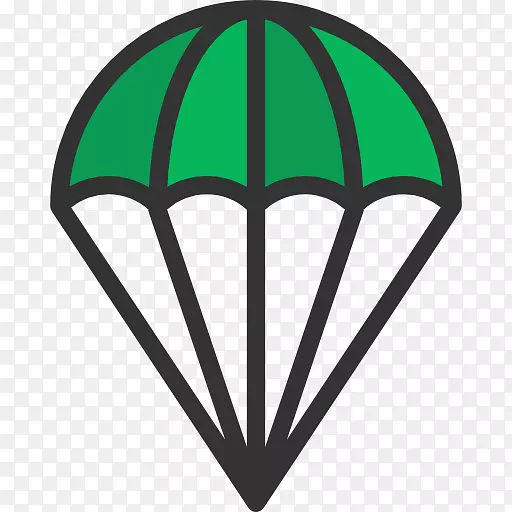 降落伞可伸缩图形降落伞图标-绿色降落伞