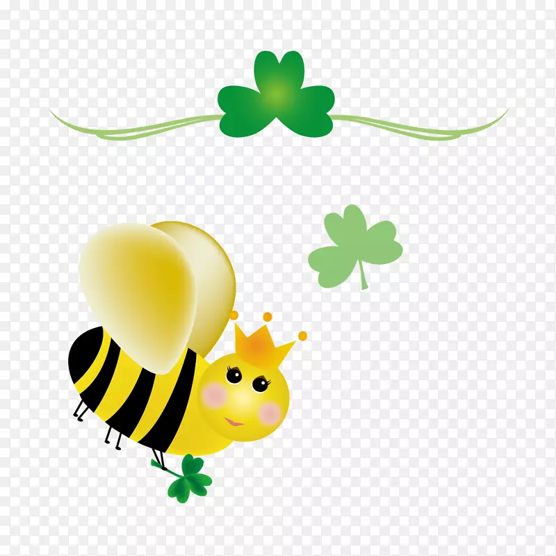 爱尔兰蜜蜂圣帕特里克斯日三叶草和三叶草