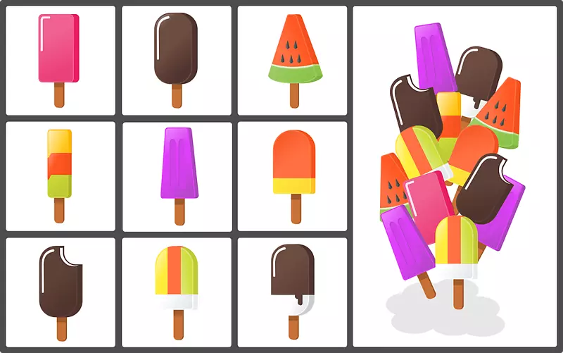 冰淇淋筒巧克力冰淇淋圣代-夏天，冰淇淋