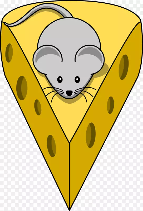 电脑鼠标通心粉奶酪玉米片艺术鼠标在奶酪上