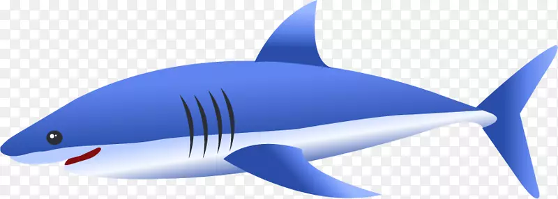 安奎姆鲨鱼蓝手绘蓝鲨