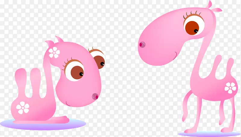 骆驼卡通-粉红可爱骆驼