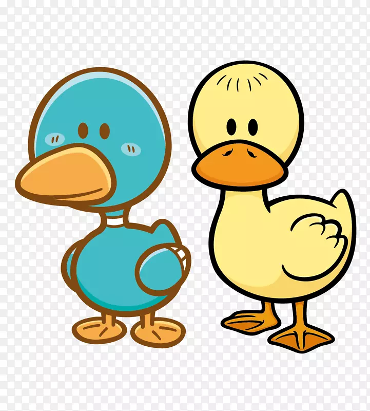 鸭可爱的小黄鸭和小绿鸭