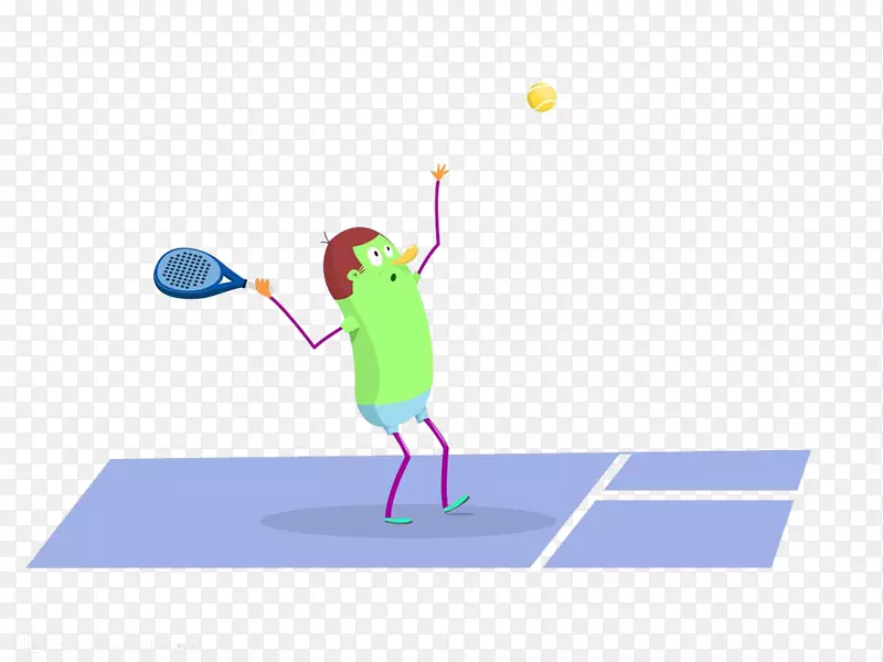 商标网球插图.卡通网球运动员HD扣材料