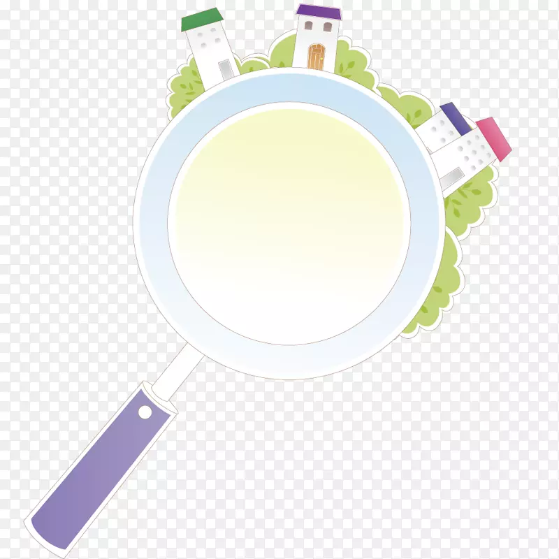 放大镜绘图-放大镜上的建筑