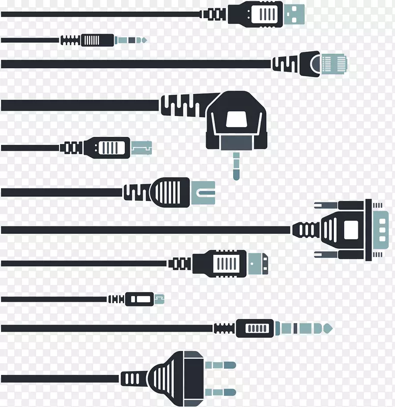 计算机硬件电源线交流电源插头和插座.通用计算机配件线