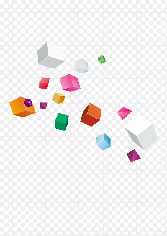 彩色立方体-浮动立方体