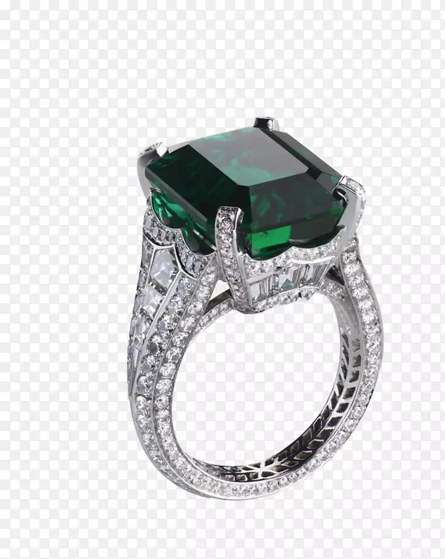 订婚戒指翡翠钻石宝石祖母绿戒指