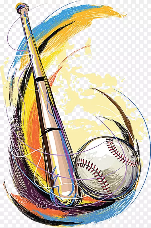 棒球图形设计.手绘卡通棒球