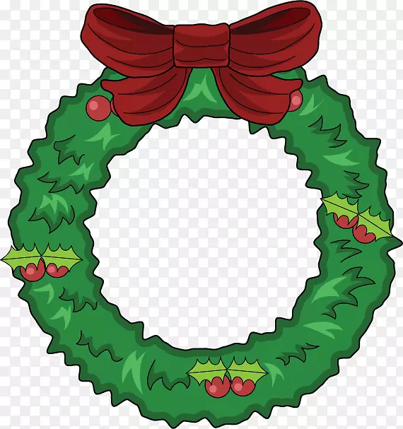 圣诞花环免费内容节日剪贴画-常绿花环