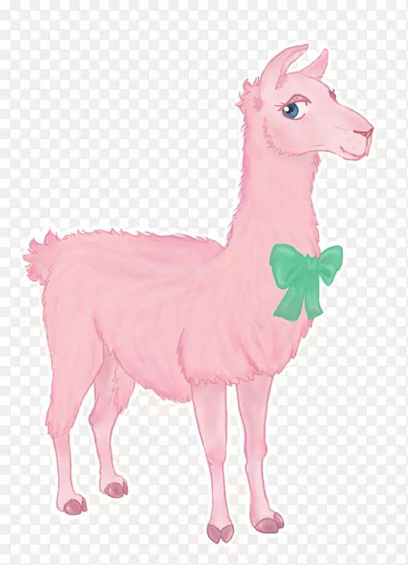 羊驼粉红色图案-羊驼轮廓