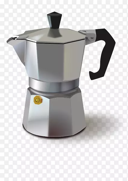 咖啡浓缩咖啡，卡布奇诺咖啡壶，意大利菜.咖啡机图像