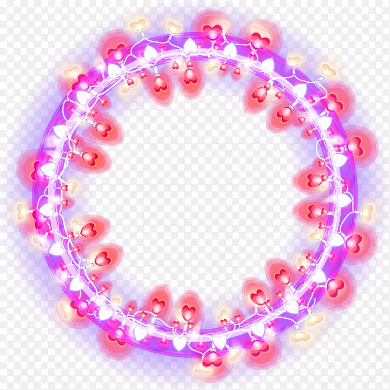 圆圈霓虹灯-梦想紫色闪光圆