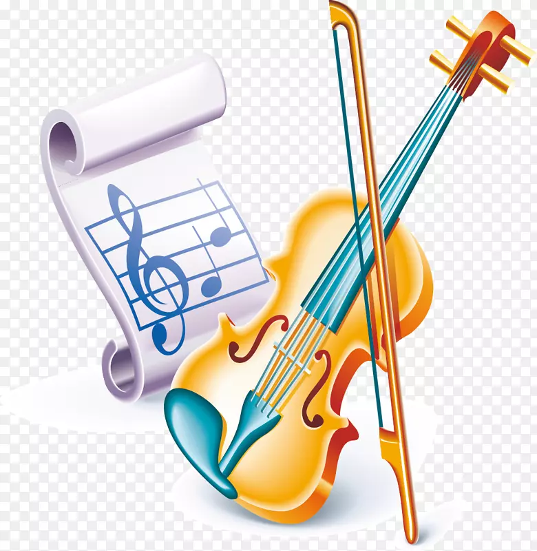 教育校园标志-小提琴材料设计
