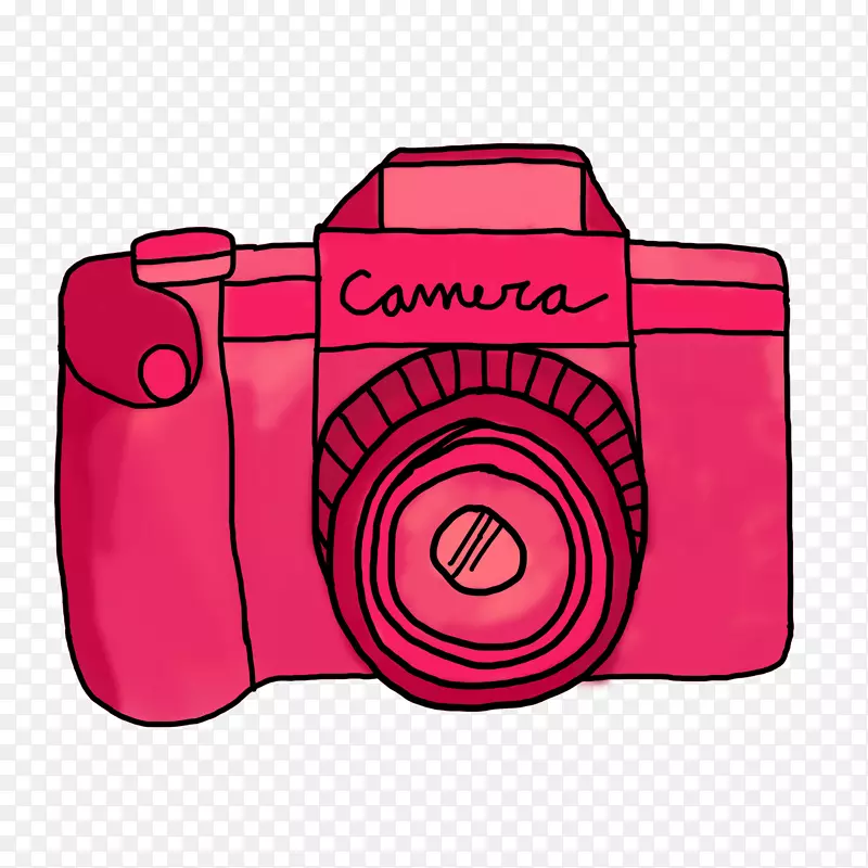 照相机卡通画夹艺术-粉红色相机剪贴画