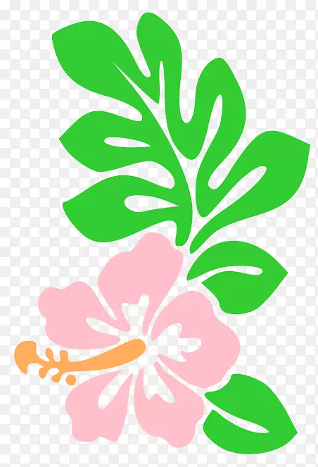 夏威夷卡通剪贴画-夏威夷花卉卡通