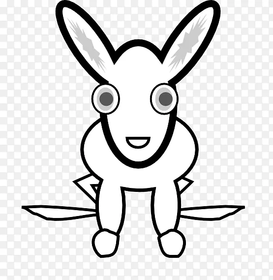 白兔剪贴画-兔线艺术