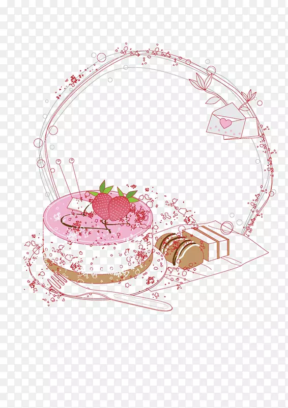 生日蛋糕panna cotta甜点-蛋糕边框
