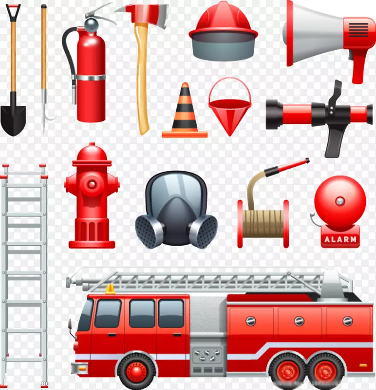 消防队员消防队-免费红色消防工具