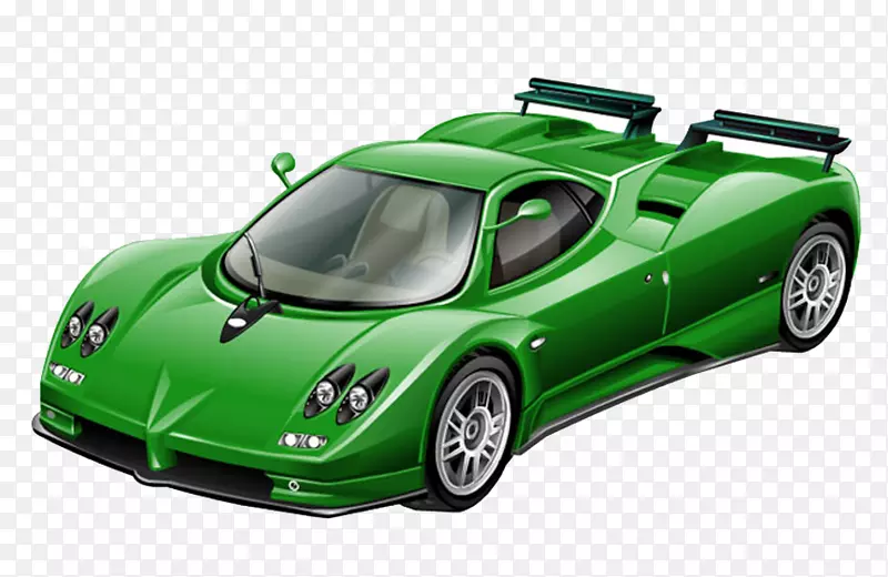 跑车Pagani Zonda Enzo法拉利壁纸-绿色跑车