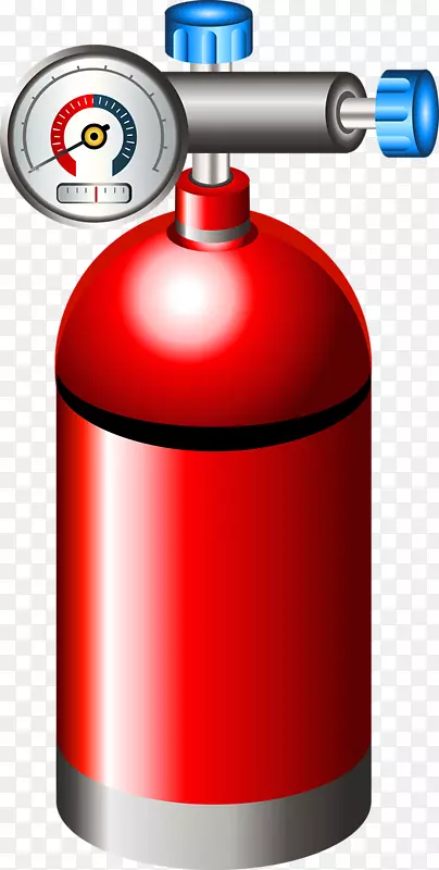 灭火器卡通氧气罐-红色消防栓