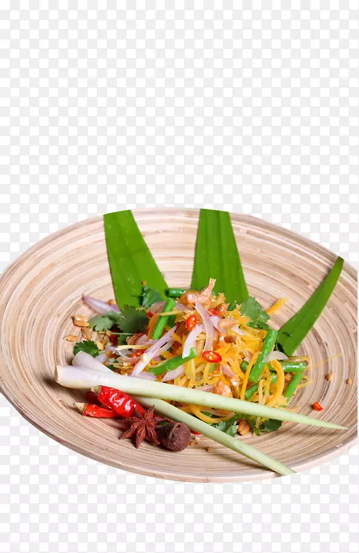 青木瓜沙拉泰国菜泰国沙拉泰国绿色番木瓜沙拉