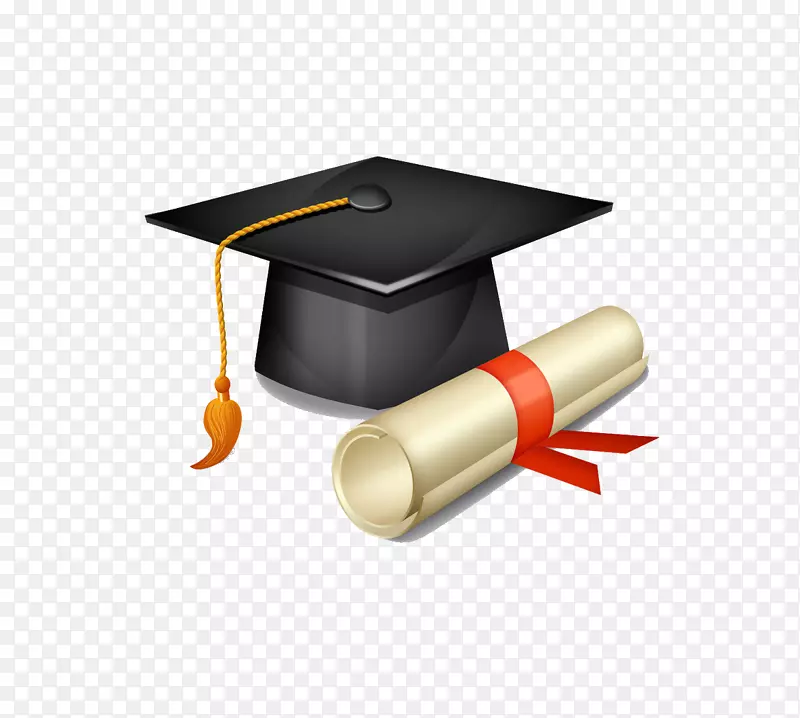 方学帽毕业典礼帽子剪贴画-学士学位及文凭