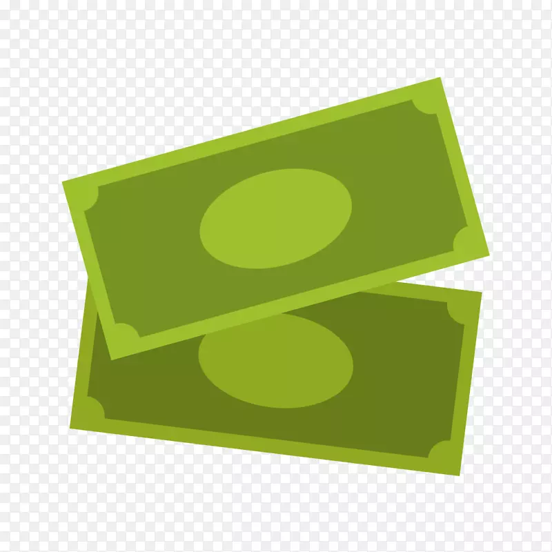 钞票货币-绿色钞票模型