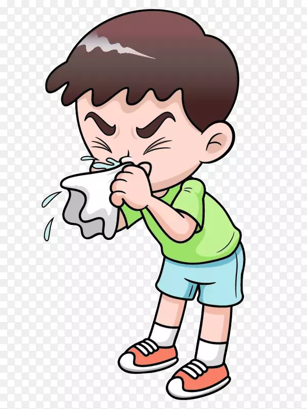 普通感冒皇室免费剪贴画卡通插图婴儿发烧流鼻涕