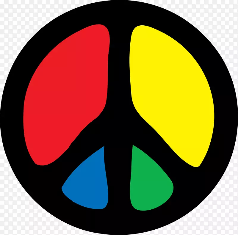 核裁军和平标志运动剪贴画-嬉皮士艺术团
