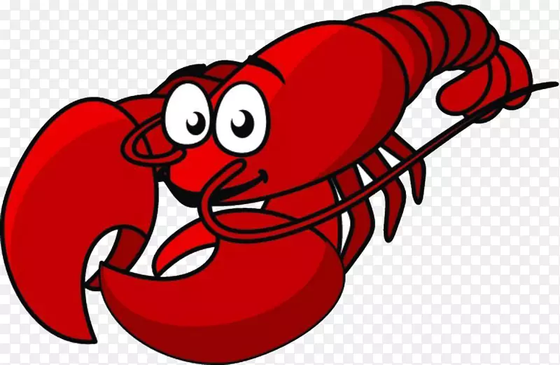 龙虾海鲜卡通画夹艺术-红龙虾尾巴