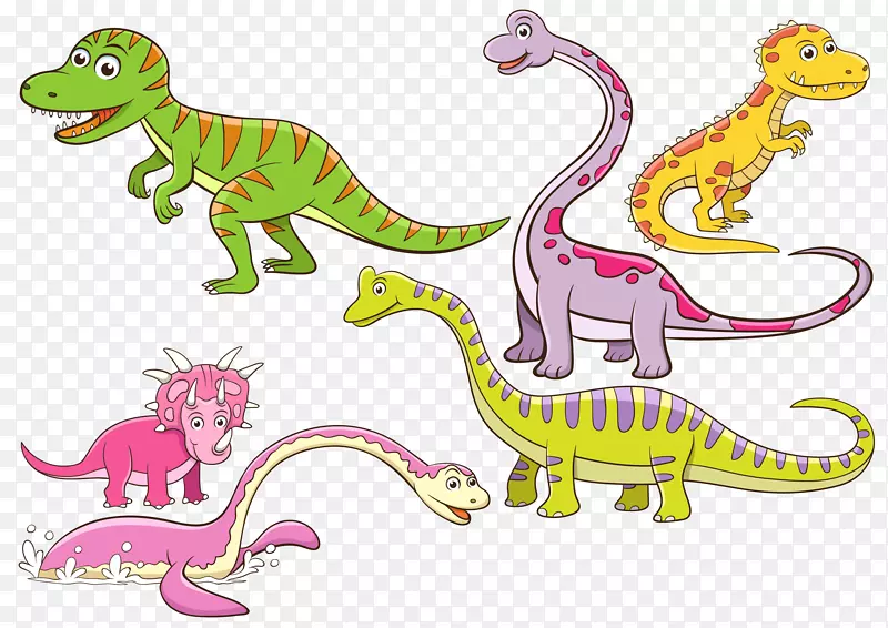 卡通恐龙绘画插图-恐龙创意