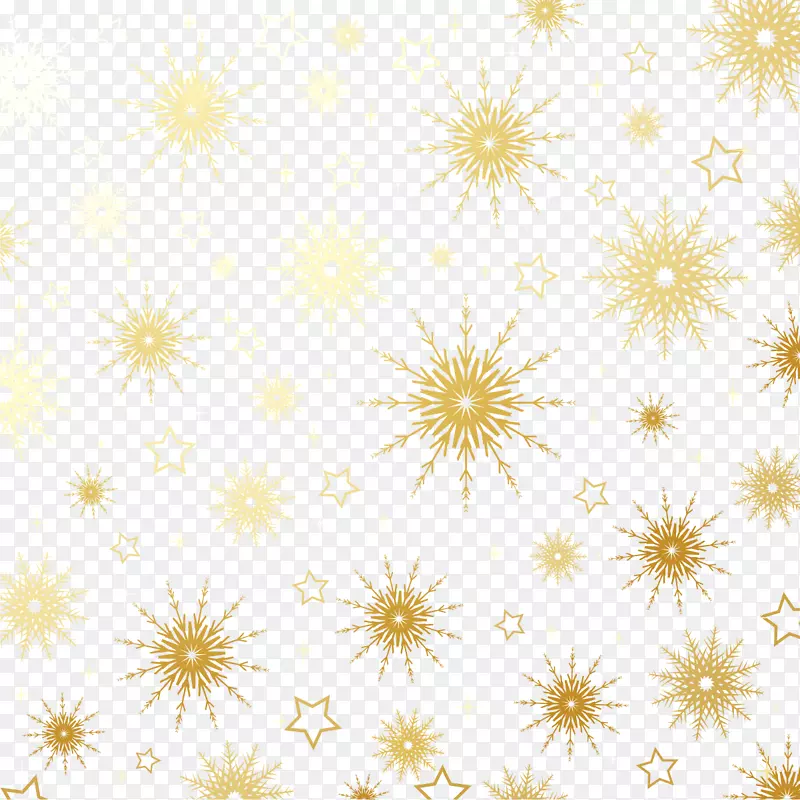 圣诞节雪花-金色雪花