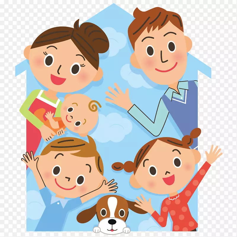 家庭图标-卡通家庭